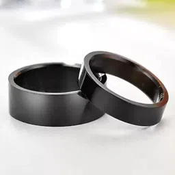 KRYSTALZ Unisex Set Of 2 Stainless Steel Couple Band Rings-picture-18