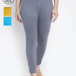 Jinfo Women Pack of 3 Solid Ankle Length Leggings-picture-25