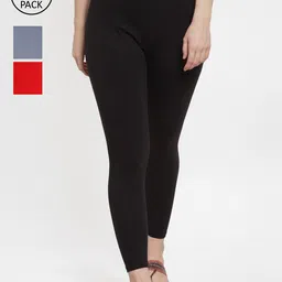 Jinfo Women Pack Of 3 Ankle-Length Leggings-image-90