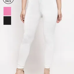 Jinfo Women Pack of 3 Solid Ankle-Length Leggings-picture-42