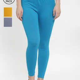Jinfo Women Cotton Ankle Length Leggings Pack of 3-image-48