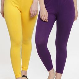 GRACIT Women Pack of 2 Solid Ankle-Length Leggings-picture-23