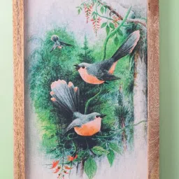 The Decor Mart White & Green Forest Birds Painting Wall Art-image-72