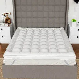 AVI White Quilted 1000 GSM Pure Cotton Single Bed Mattress Topper-image-18