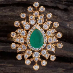 Kushal's Fashion Jewellery Gold Plated Cubic Zirconia Studded Ring-picture-34