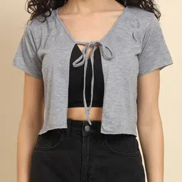 Trend Arrest Cotton Crop Tie-Up Shrug image 3