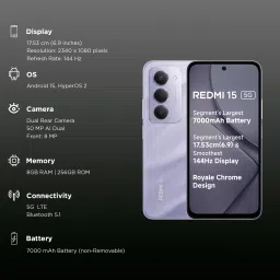 Redmi 15 5G (8GB RAM, 256GB, Sandy Purple) image 2