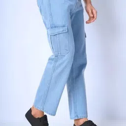 denim fit Men Boyfriend Mid Rise Light Blue Jeans-picture-28