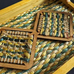 Witchcraft | Banana fiber Wooden Tray, Coasters Serving Set-picture-31