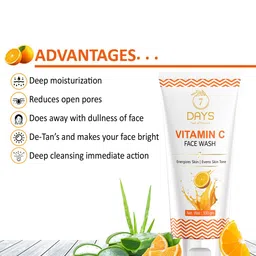 7daysnatural 7 DAYS Feel Of Nature Vitamin C Face Wash - 100 g image 5