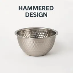 bhajanshree Stainless Steel Mixing Bowl Diamond Cut Round Bowl Home Temple or Spiritual Use-Silver image 2