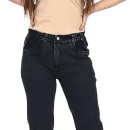 jovs hil Women Flared Mid Rise Dark Blue Jeans-picture-10