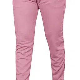 combraided Men Regular Fit Pink Lycra Blend Trousers image 5