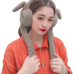 frankopolis Cute jumping rabbit ear muffs for women girls ( 7 years&above) Moving Ear Muff-picture-19