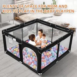 kartaharta Baby Playpen with Ball – Portable Play Yard (Black) Cot image 4