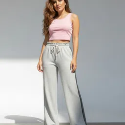 tedwoods Women Striped Grey Track Pants image 3