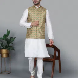 mag Men Dupion Silk Kurta Pyjama Ethnic Jacket Set-picture-18