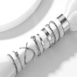 Shining Diva Fashion Set of 18 Latest Boho Midi Finger Ring image 2