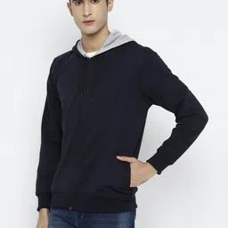 alan jones Men Full Sleeve Solid Hooded Sweatshirt image 3