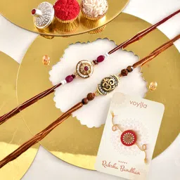 Thread Traditional And Divine Motifs Pack Of 2 Thread Rakhis Mauli Thread Chawal Roli Pack Set-image-33