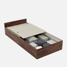 spacewood Kosmo Sage Single Bed With Box Storage In Walnut Finish image 3