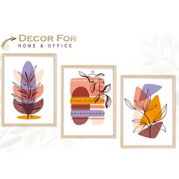 SAF Purple & Pink 3 Pieces Modern Printed Framed Wall Art image 2