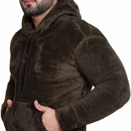 urban warms Men Full Sleeve Solid Hooded Sweatshirt image 3