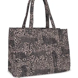 MINI WESST Animal Skin Printed Oversized Structured Tote Bag image 3