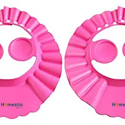 Soft Adjustable Visor Hat Safe Shampoo Shower Pack of 2 (Pink)-image-2