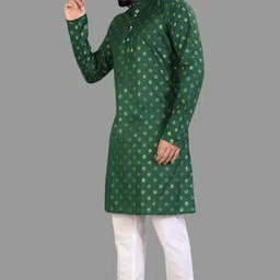cellux Men Cotton Blend Kurta Pyjama Set image 4