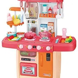 ashoojatex Suitcase Shape Musical Kitchen Set Toy for Kids with Light and Accessories-picture-15