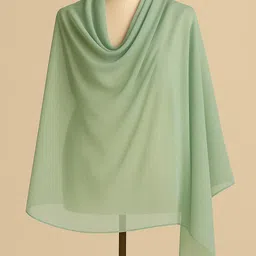 bahumaan Pure Cotton Solid Light Green Women Dupatta image 4