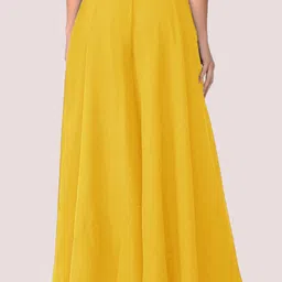 arc Pack of 2 Women Flared Yellow, Green Georgette Trousers image 3