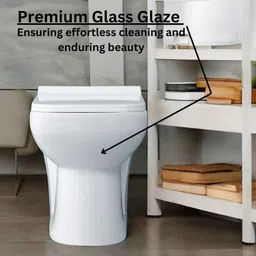 joyo cera F With Soft Close Seat Cover 55 X 35 X 40 cm (White Glossy Finish) for Bathrooms Western Commode image 2