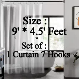 declooms 275 cm (9 ft) Door PVC Transparent Curtain Single Curtain-picture-12