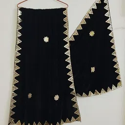 jyotsna collections Velvet Self Design Black Women Dupatta-picture-24