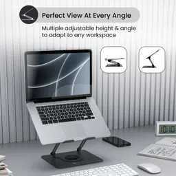 Portronics My Buddy K11 Laptop Stand, 360° Rotation, Adjustable & Foldable, Metal Body POR-2202 Laptop Stand image 3
