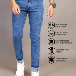 rasso Men Slim Low Rise Blue Jeans-picture-16