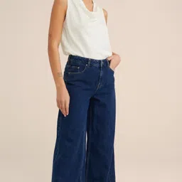 the rivvrs co Women Straight Fit High Rise Dark Blue Jeans image 2