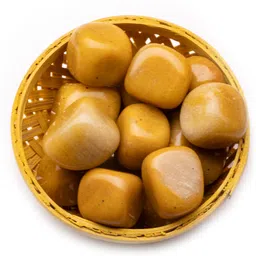 plus value Yellow Aventurine Pebbles 200gm in Basket Regular Asymmetrical Crystal, Quartz Pebbles-picture-17