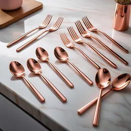 frenchware Steel Spoons - 6 and Forks - 6), 100% Food Grade, Non Toxic, Anti-Rust Steel Cutlery Set-picture-31