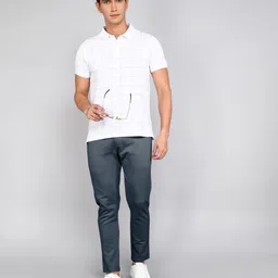 apm apparel Men Relaxed Grey Cotton Blend Trousers image 5