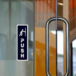 anistuffs Push Pull Door Sign Acrylic Signage Sticker for Glass Doors Emergency Sign image 5