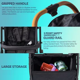 baybee Convertible Baby Pram Stroller with Car Seat, Baby Stroller with Metal Frame Stroller image 2