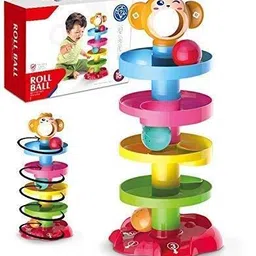 bhvmey 5 Layer Plastic Stack, Drop ,Go Ball Drop and Roll Swirling Toys for Baby image 1