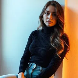 Women Solid Turtle Neck Cotton Blend Black T-Shirt-image-31