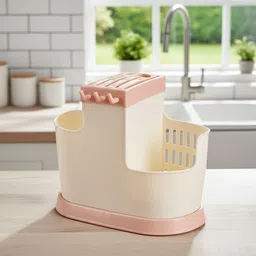 gaxquly Plastic Self Draining Chopstick Holder for Knife Spoon Fork Kitchen Cutlery Organizer Storage Basket-picture-41