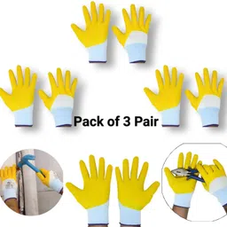 donizard Oil & Cut Resistant Safety Hand Gloves Cut-Proof Protection 3 Pair Nylon, Latex, Nitrile Safety Gloves-picture-27