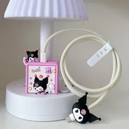 WEI INTERNATIONAL Silicone Latch Headphone Case For Case for 20W ,18W Charger, CuteData Cable Case-image-8