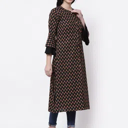 LARGISH Floral Printed Cotton Longline Button Shrug image 5